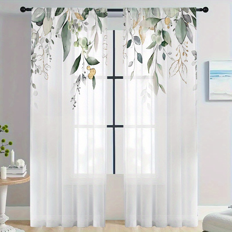 2PCS Luxury Sheer Curtains, Eu - Curtain Rods ulasan dan harga