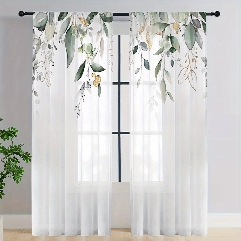 2PCS Luxury Sheer Curtains, Eu - Curtain Rods ulasan dan harga