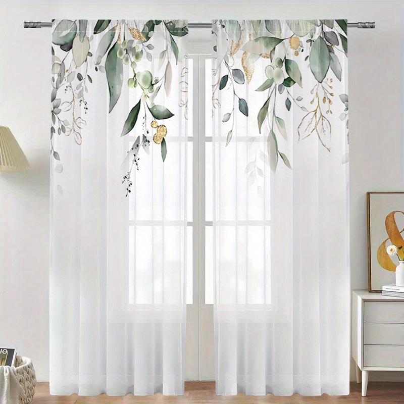2PCS Luxury Sheer Curtains, Eu - Curtain Rods ulasan dan harga