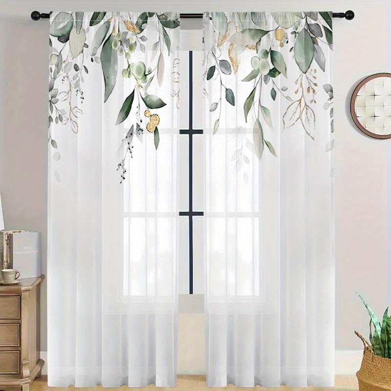 2PCS Luxury Sheer Curtains, Eu - Curtain Rods ulasan dan harga