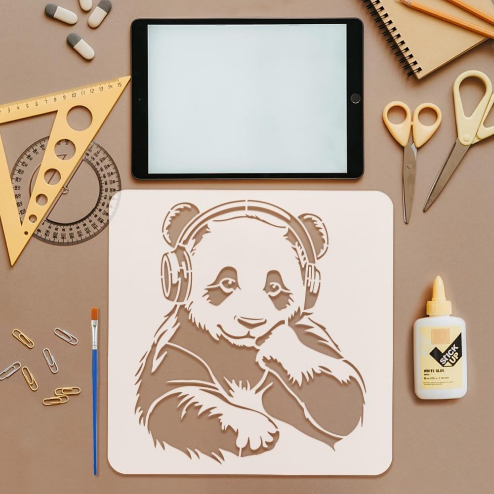Panda Stencil with a Paint Bru - Paint Brush ulasan dan harga