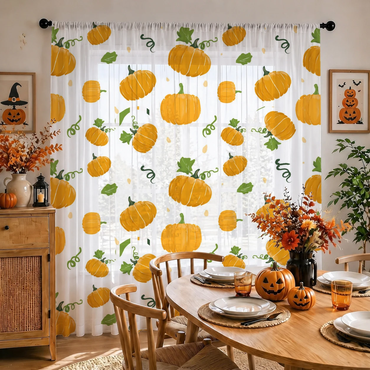 Halloween Sheer Curtain Rod Po - Curtain Rods ulasan dan harga